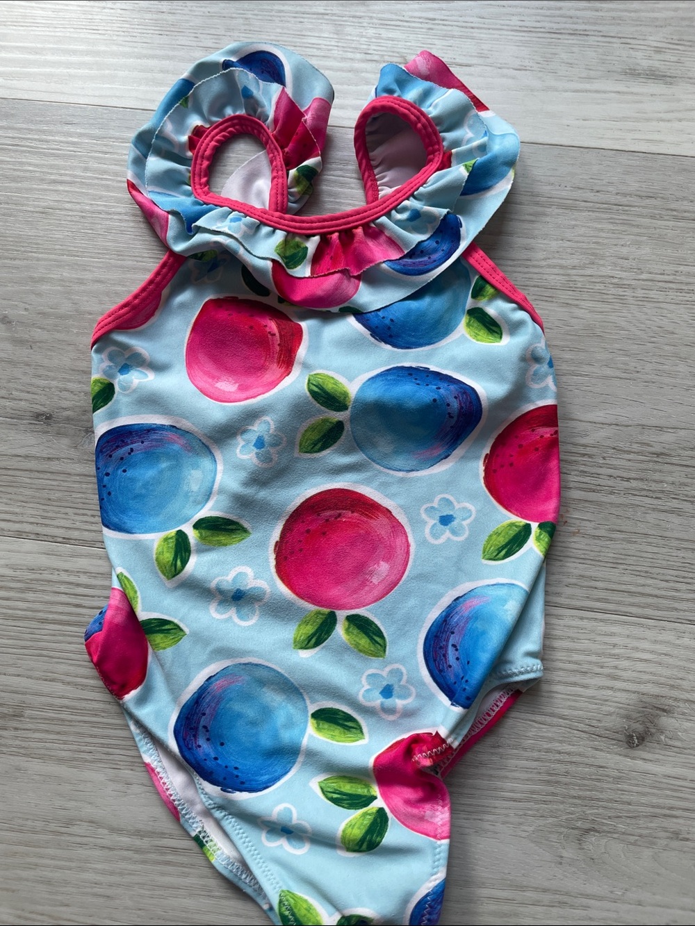 Mayoral Girls One-Piece Swimsuit in Blue, Pink, Green